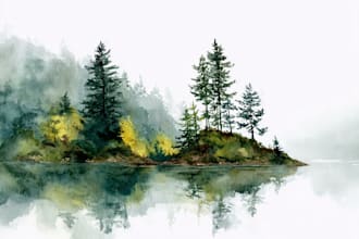 draw original watercolor landscape or architecture art