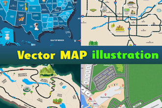 create custom vector map illustrations for events cities and site plan