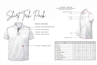 design fashion polo tech pack designer for polo spec sheet factory ready designs