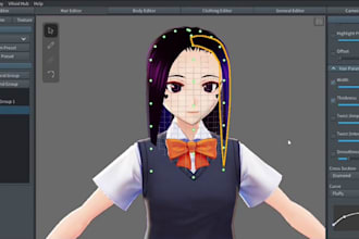 do 3d vroid model, 3d anime for vtuber and vstreamers, rig mmd, sfm, gmod, unity