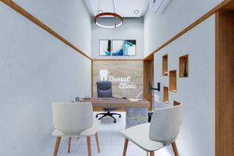 turn autocad to dental clinic, reception space, trauma center, ultra 8k render
