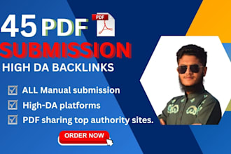 do 45 PDF submission backlinks to top document sharing sites