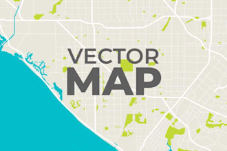 create detailed vector maps for cities, festivals, site plan and more