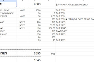 create a personalized budget buddy spreadsheet based on your income and expenses