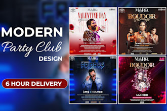 design event, business, party and dj flyers and social media banners