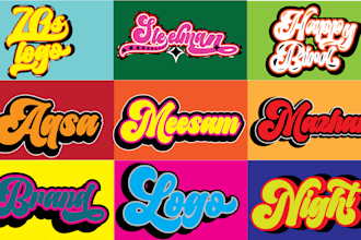 make a funky 70s psychedelic logo with handmade typography