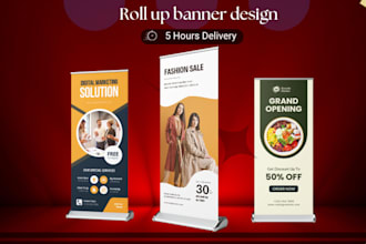 design modern roll up banner, retractable banner