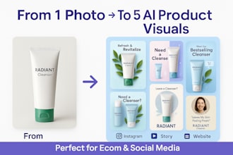 get 5 ai generated product images from 1 simple photo