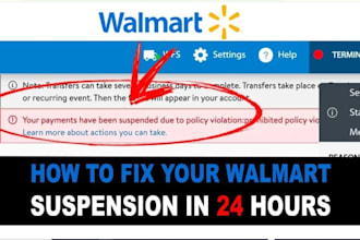 reinstate or activate deactivated terminated or suspended walmart seller account