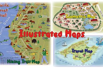 illustrate precise and creative custom vector maps for your project or brand