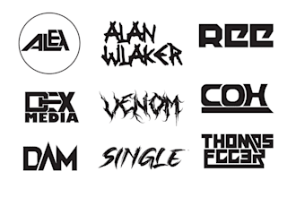 design music, dj, rap, band typography, studio logo for your brand