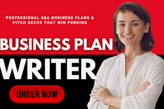 write sba business plan, financial plan, grant proposal, pitch deck for startups