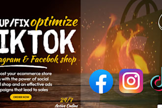 setup tiktok shop, facebook shop, tiktok dropshipping to boost ecommerce store
