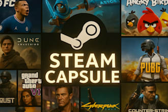 do steam capsule art game banner game ui game poster game logo steam graphics