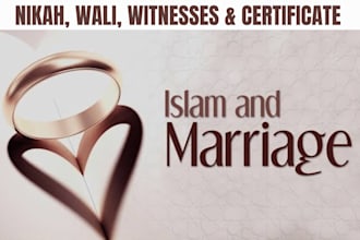 do online nikkah, conduct islamic marriage as imam, witnesses, wali, certificate