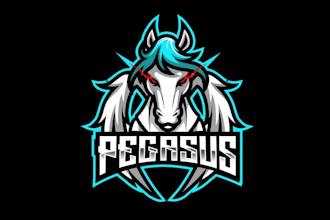 do make pegasus logo design with express delivery
