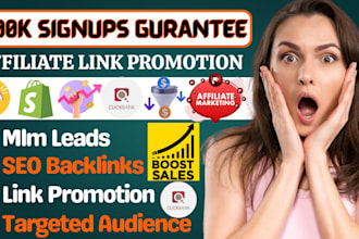 gurantee 900k signup leads for your affiliate website, mlm referral link
