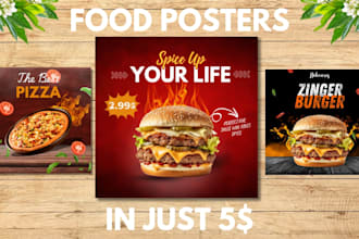 create stunning food poster design for your restaurant