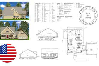 registered architect, stamp permit ready plans for ohio utah new jersey virginia