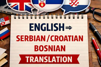 professionally translate from english to serbian, croatian, or bosnian