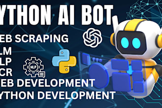 do python ai bot, ai coding web, chatbot, web scraping, nlp, llm, crm, ocr