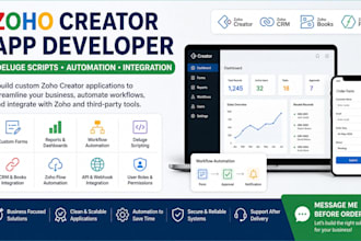 develop zoho creator apps, deluge scripts and CRM integration