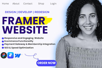 develop design redesign framer website webflow figma framer landing page design