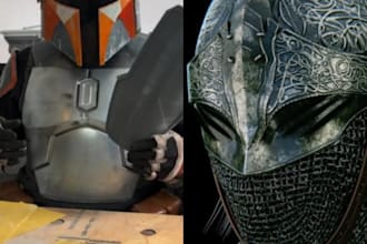 design 3d cosplay props, 3d mask, 3d helmet, 3d armor cosplay for 3d printing