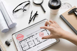 draw stamp architectural drawing floor plan mep engineering drawing city permit