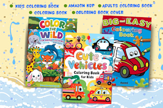 do kids coloring book and pages or adults coloring book design for kdp