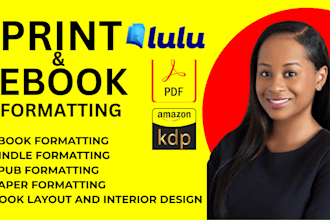 do formatting for amazon KDP lulu, createspace, and paperbook