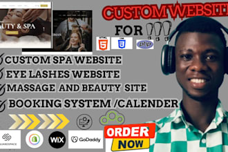 design spa salon eyelashes massage site booking website beauty cosmetic website