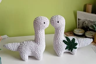create crochet amigurumi patterns for dinos, turtles, axolotls and dragons