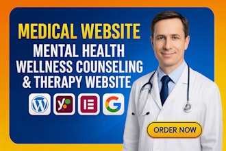 design medical website, mental health wellness counseling and therapy website