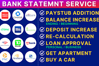 do bank statement reconciliation, paystubs and bookkeeping