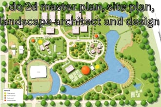 do 2d master plan, site plan, landscape architect and design