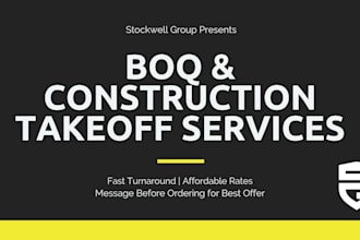prepare accurate boqs, cost estimates, and material takeoffs
