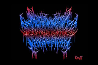 create a thrash metal and heavy metal logo