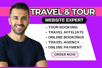 travel website, tour travel agency website, tourism website, booking website