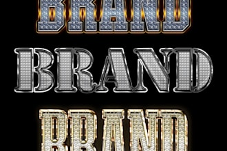 make 3d iced out logo luxury gold silver chrome metal bling and diamond