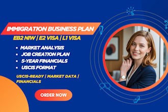 write immigration business plan for eb2 niw, e2, l1 visa USA