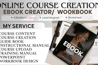 do online course creation ebook workbook instructional manual canva ebook design