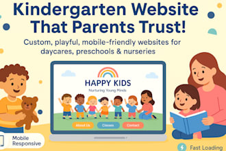 create kindergarten website, childcare, nursing website, orphanage website