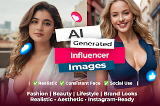 design realistic ai generated fashion or instagram influencer models