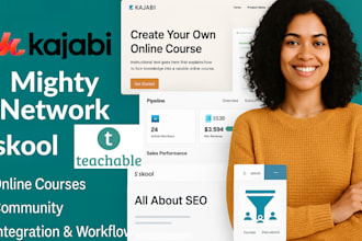 setup kajabi pipeline skool setup mighty network thinkific membership site