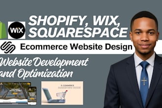 build shopify wix godaddy squarespace ecommerce dropshipping website development