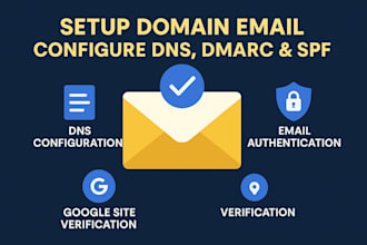 setup domain email, configure dns, dmarc, spf and google site verification