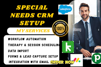 set up special needs CRM salesforce zoho monday keap pipedrive airtable hubspot