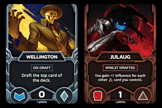 design custom trading card games, board games, tcg, and rpg templates