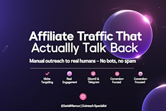 manually promote your affiliate offer with targeted niche outreach